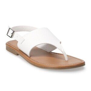 White Thong Sandal Women Size 8 9 11 New Flat Summer Staple